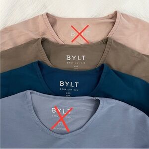 MENS BYLT 2Pack Drop-Cut: BYLT Signature crew neck Tshirts. Size L.